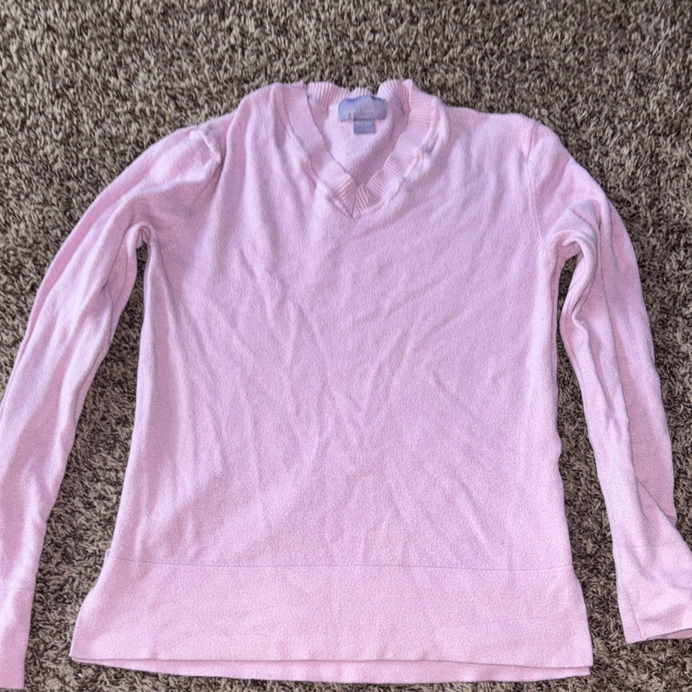 Laura Scott Light Pink V-Neck Sweater